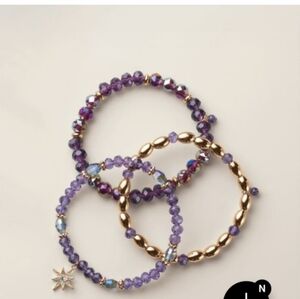 Chic Amethyst and Gold Bracelet Trio